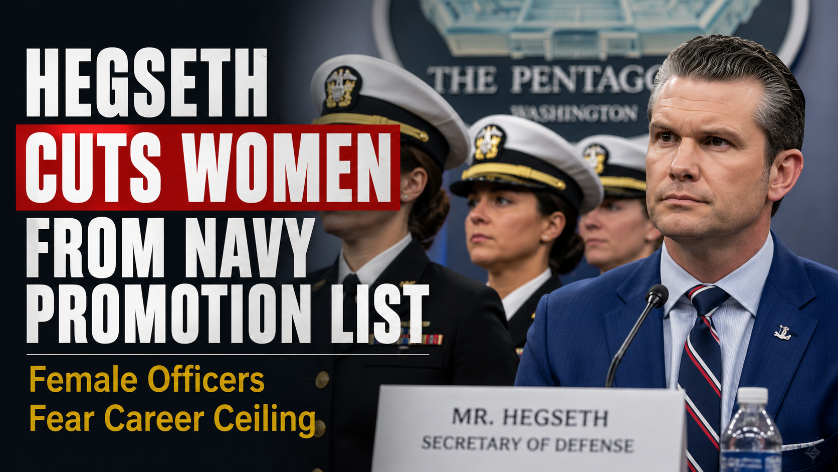 Female Navy Officers Fear Career Ceiling After Hegseth Removes Women From Promotion List
